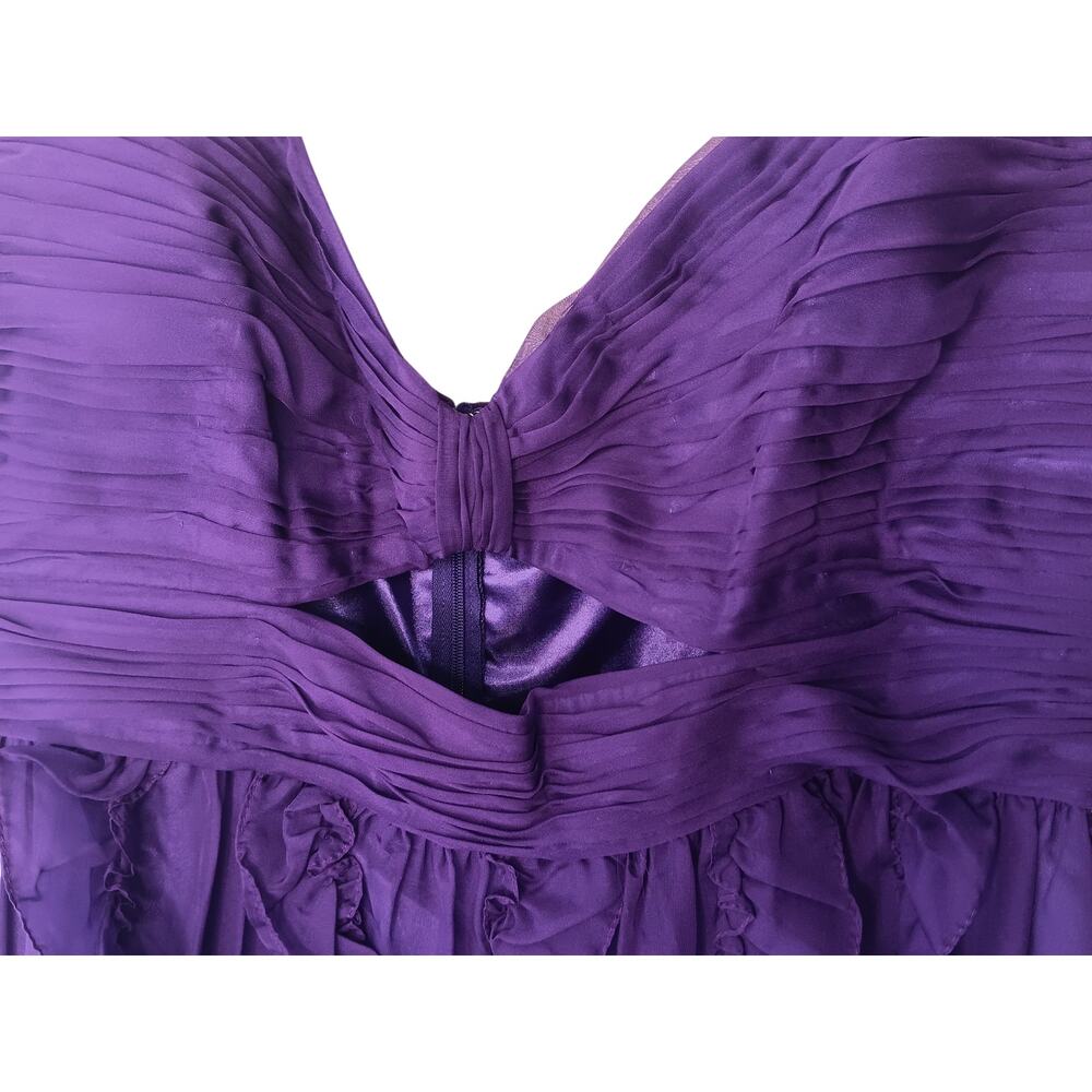 New with Tags Mac Duggal 68543 Purple Ruffle Gown Sz 18W Formal Evening Dress - Picture 11 of 16